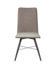 SHIMONE Lot de 2 chaises de salle a manger  Simili et tissu gris  Style contemporain  L 46 x P 44 cm