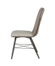 SHIMONE Lot de 2 chaises de salle a manger  Simili et tissu gris  Style contemporain  L 46 x P 44 cm