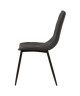 SHIMONE Lot de 2 chaises de salle a manger  Simili et tissu noir  Style contemporain  L 46 x P 44 cm