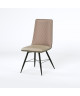 SHIMONE Lot de 2 chaises de salle a manger  Simili et tissu taupe  Style contemporain  L 46 x P 44 cm