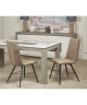 SHIMONE Lot de 2 chaises de salle a manger  Simili et tissu taupe  Style contemporain  L 46 x P 44 cm