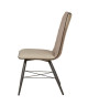 SHIMONE Lot de 2 chaises de salle a manger  Simili et tissu taupe  Style contemporain  L 46 x P 44 cm