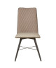 SHIMONE Lot de 2 chaises de salle a manger  Simili et tissu taupe  Style contemporain  L 46 x P 44 cm