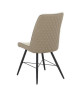 NAVA Lot de 2 chaises de salle a manger en métal  Tissu et simili taupe  Contemporain  L 45 x P 45 cm