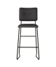 TOVA Lot de 2 tabourets de bar en métal  Simili noir  Contemporain  L 43 x P 41 cm