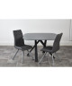 COCOON Lot de 2 chaises de salle a manger  Simili gris  Style contemporain  L 44 x P 43 cm