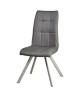 COCOON Lot de 2 chaises de salle a manger  Simili gris  Style contemporain  L 44 x P 43 cm