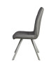 COCOON Lot de 2 chaises de salle a manger  Simili gris  Style contemporain  L 44 x P 43 cm