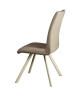 COCOON Lot de 2 chaises de salle a manger  Simili taupe  Style contemporain  L 44 x P 43 cm