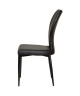 VICTORIA Lot de 2 chaises de salle a manger pieds métal noir  Revetement simili noir  Contemporain  L44 x P55 cm