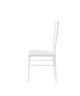 NELLY Chaise de salle a manger en métal  Revetement simili blanc  Contemporain  L 41 x P 44 cm