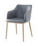 ANDY Chaise de salle a manger  Simili gris  Scandinave  L 57,5 x P 54 cm