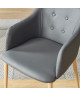 ANDY Chaise de salle a manger  Simili gris  Scandinave  L 57,5 x P 54 cm