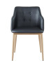 ANDY Chaise de salle a manger  Simili noir  Scandinave  L 57,5 x P 54 cm