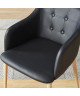 ANDY Chaise de salle a manger  Simili noir  Scandinave  L 57,5 x P 54 cm