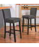 ELVIS Lot de 2 tabourets de bar  Tissu noir  Contemporain  L 39 x P 49,5 cm