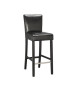 ELVIS Lot de 2 tabourets de bar  Simili noir  Contemporain  L 39 x P 49,5 cm