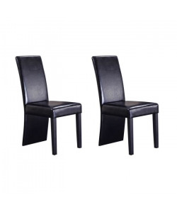 ZOULOU Lot de 2 chaises de salle a manger  Simili noir  Contemporain  L 43 x P 44 cm