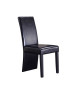 ZOULOU Lot de 2 chaises de salle a manger  Simili noir  Contemporain  L 43 x P 44 cm