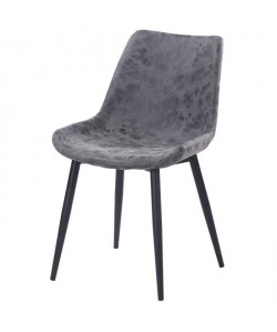 Chaise de salle a manger simili gris  Style industriel  L 53 x P 63 cm