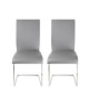 LEA Lot de 2 chaises de salle a manger en simili gris  Contemporain  L 43 x P 56 cm