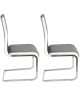 LEA Lot de 2 chaises de salle a manger en simili gris  Contemporain  L 43 x P 56 cm