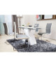 LEA Lot de 4 Chaises de salle a manger blanches grises