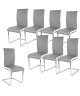 LEA Lot de 8 Chaises de salle a manger blanches grises