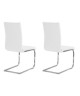 LEA Lot de 2 chaises de salle a manger  Simili blanc  Style contemporain  L 43 x P 56 cm