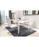 LEA Lot de 2 chaises de salle a manger  Simili blanc  Style contemporain  L 43 x P 56 cm