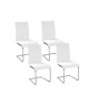 LEA Lot de 4 Chaises de salle a manger blanches