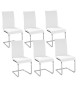 LEA Lot de 6 Chaises de salle a manger blanches