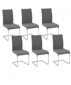 LEA Lot de 6 Chaises de salle a manger grises