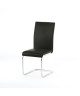 LEA Lot de 2 chaises de salle a manger  Simili noir  Contemporain  L 43 x P 56 cm