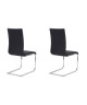 LEA Lot de 2 chaises de salle a manger  Simili noir  Contemporain  L 43 x P 56 cm