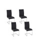 LEA Lot de 4 Chaises de salle a manger noires