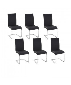 LEA Lot de 6 Chaises de salle a manger noires