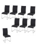 LEA Lot de 8 Chaises de salle a manger noires