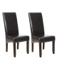 CUBA Lot de 2 chaises de salle a manger  Simili marron  Style contemporain  L 48 x P 64 cm