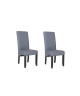 CUBA Lot de 2 chaises de salle a manger  Simili gris  Style contemporain  L 48 x P 64 cm