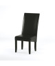 CUBA Lot de 2 chaises de salle a manger  Simili noir Style contemporain  L 48 x P 64 cm