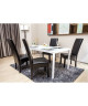 CUBA Lot de 2 chaises de salle a manger  Simili noir Style contemporain  L 48 x P 64 cm