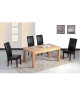 CUBA Lot de 2 chaises de salle a manger  Simili noir Style contemporain  L 48 x P 64 cm