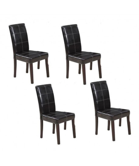 CROSS Lot de 4 chaises de salle a manger marron