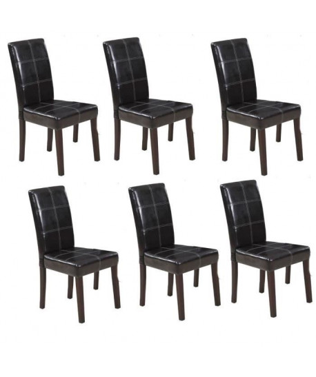 CROSS Lot de 6 Chaises de salle a manger marron