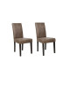 ALBUS Lot de 2 Chaises de salle a manger  Microfibre effet cuir vieilli  Contemporain  L 45 x P 57 cm