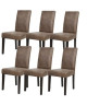 ALBUS Lot de 6 chaises de salle a manger vintage marron