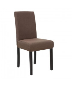 STRIP Lot de 2 chaises de salle a manger déhoussable  Tissu marron  Contemporain  L 44 x P 53 cm