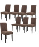 STRIP Lot de 8 chaises de salle a manger déhoussables marron