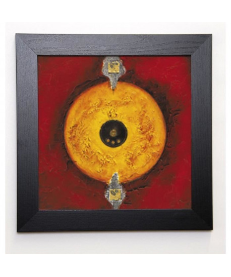 ARTHURE Image encadrée Le cercle noir 37x37 cm Jaune